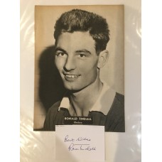 Signed card with picture of Ron Tindall the Chelsea footballer. 